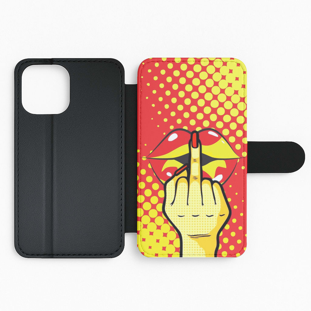 Middle Finger Kiss - Pop Art Flip Phone Case