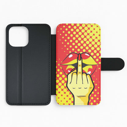 Middle Finger Kiss - Pop Art Flip Phone Case