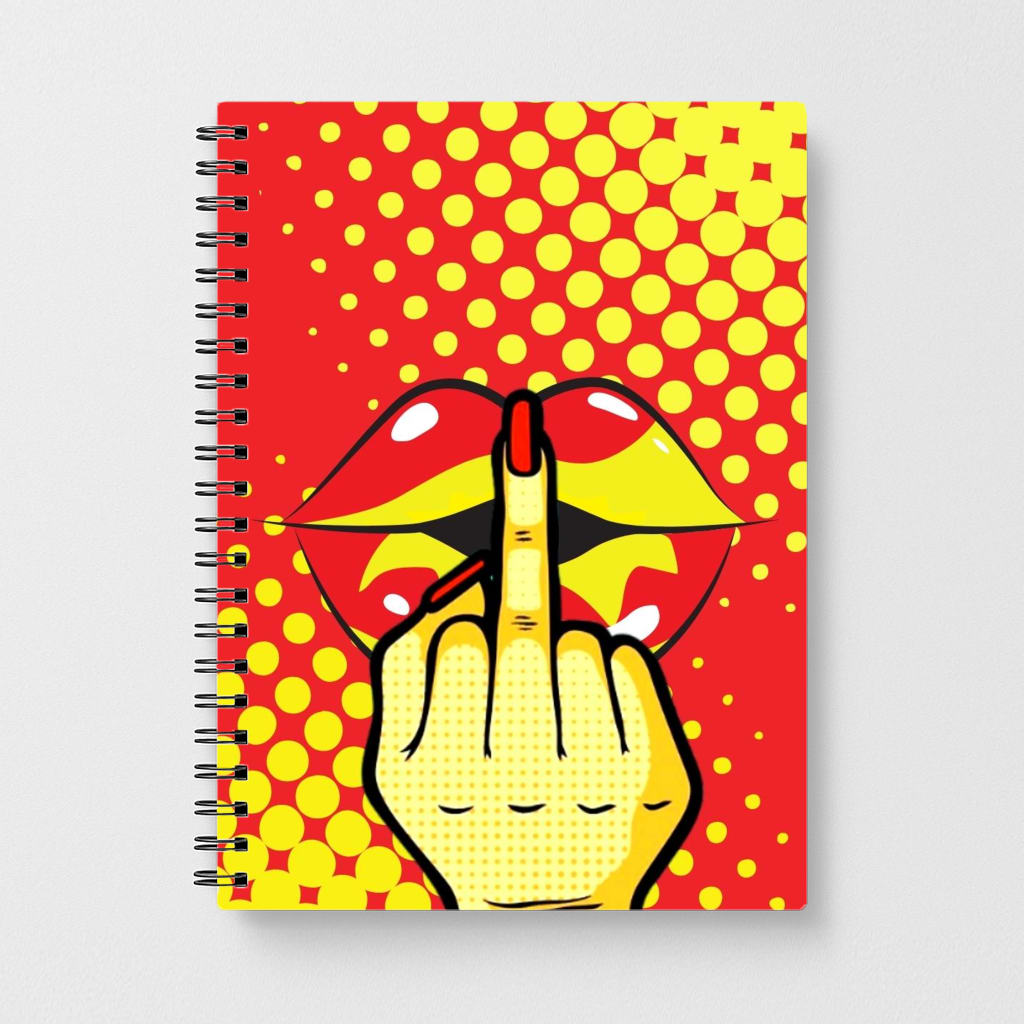 Middle Finger Kiss - Pop Art Notebook