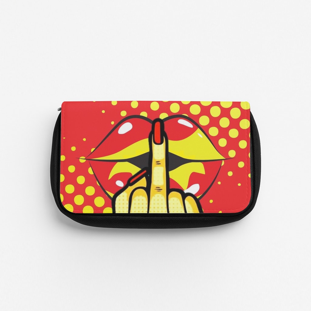 Middle Finger Kiss - Pop Art Pencil Case