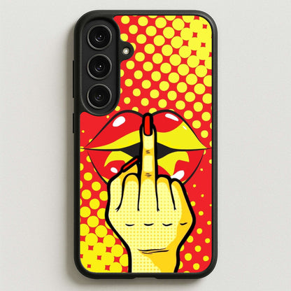 Middle Finger Kiss - Pop Art Phone Case for Galaxy S25FE