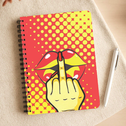 Middle Finger Kiss - Pop Art Notepad