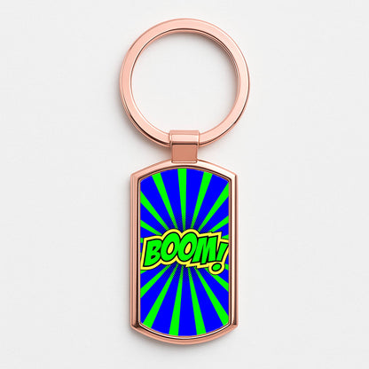Boom - Pop Art Rose Gold Keyring