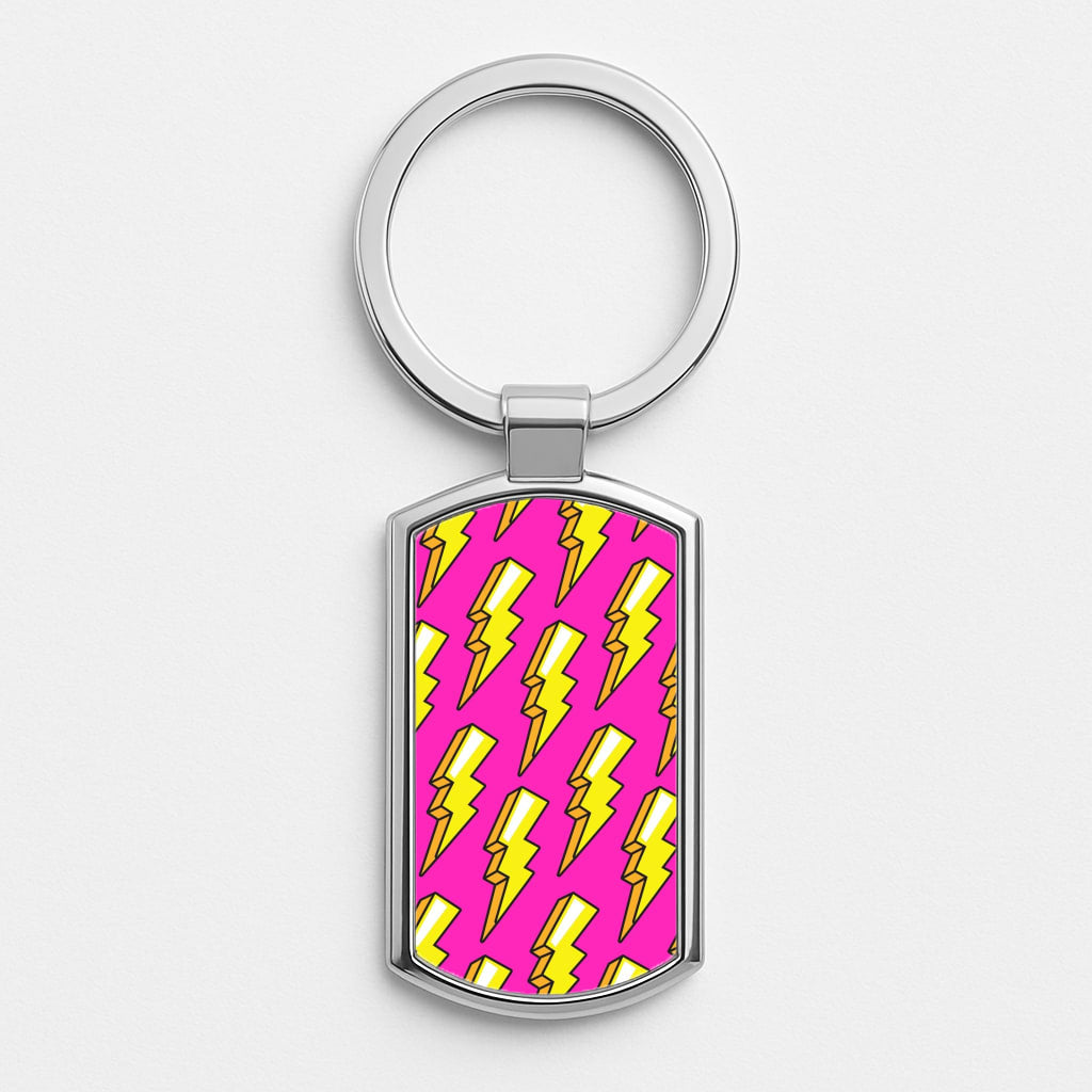Pop Art Lightning Luxury Keyring