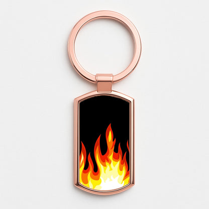 Black Flame  Rose Gold Keyring