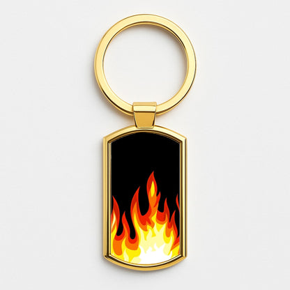 Black Flame  Gold Keyring