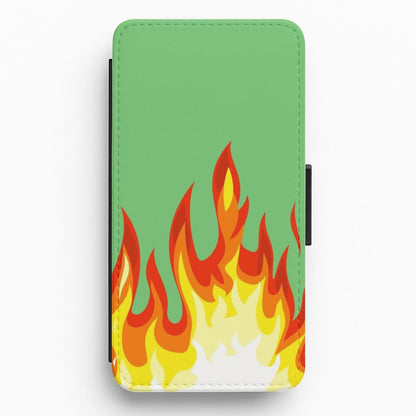 Green Flame Flip / Wallet Phone Case