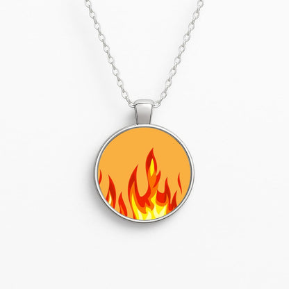 Orange Flame Circle Necklace