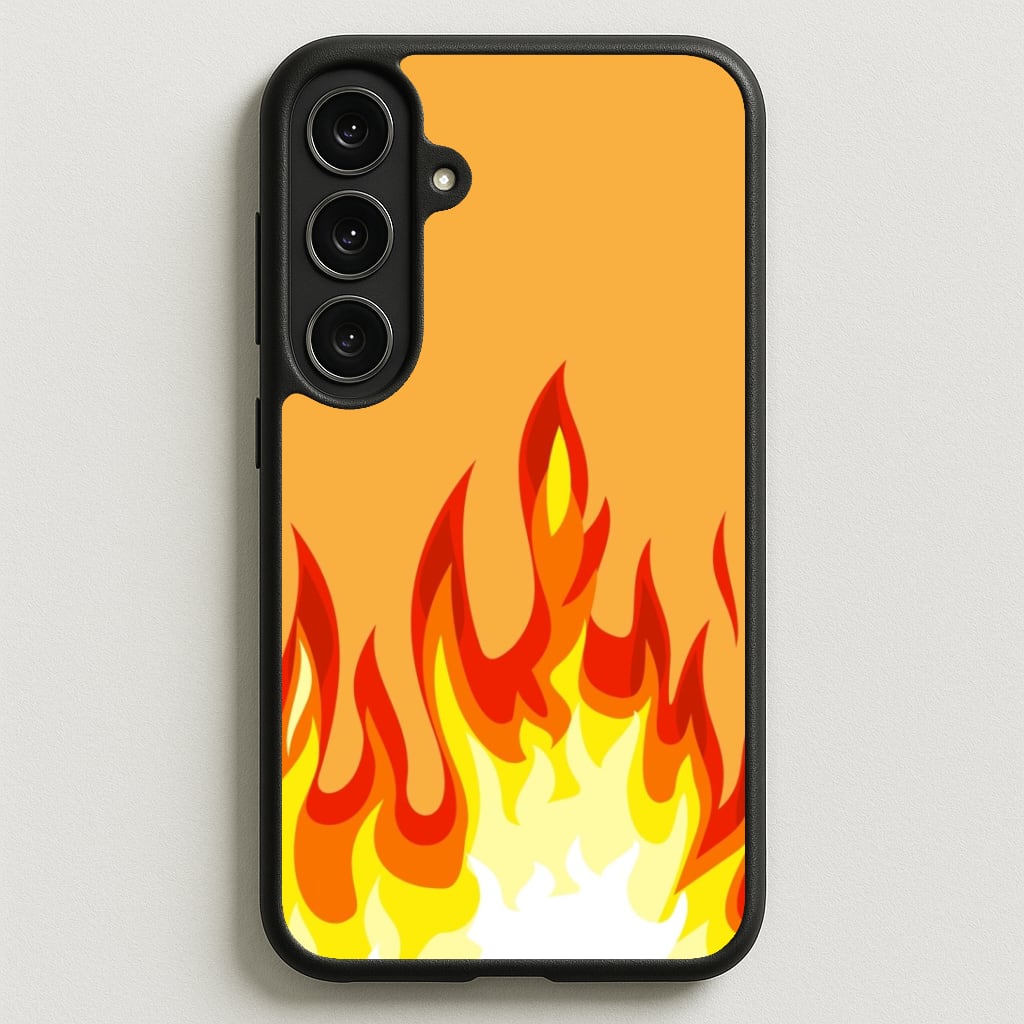 Orange Flame Phone Case for Galaxy S25FE