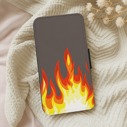 Grey Flame Wallet Phone Case