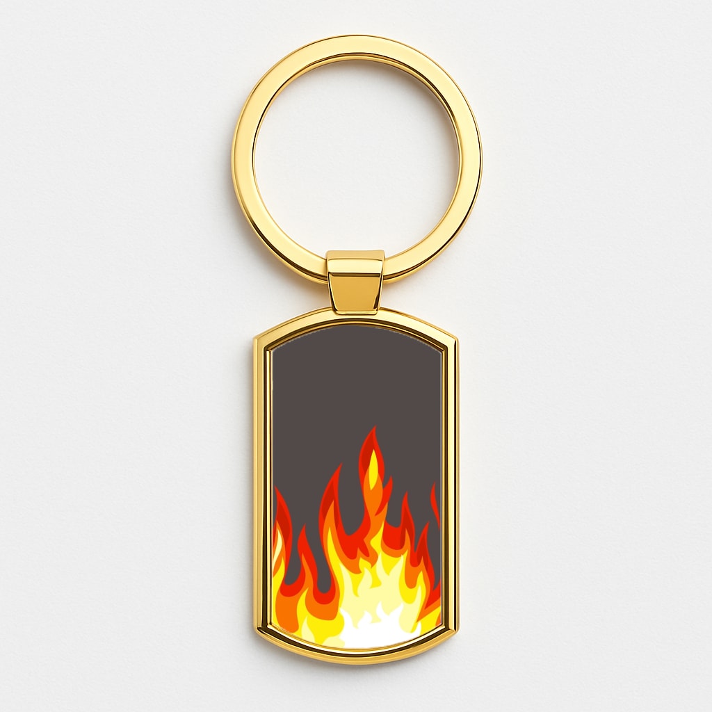 Grey Flame Gold Keyring