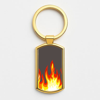Grey Flame Gold Keyring