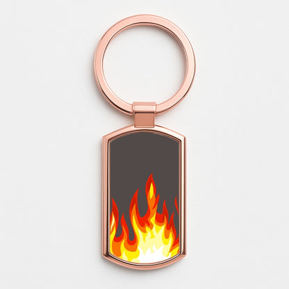 Grey Flame Rose Gold Keyring