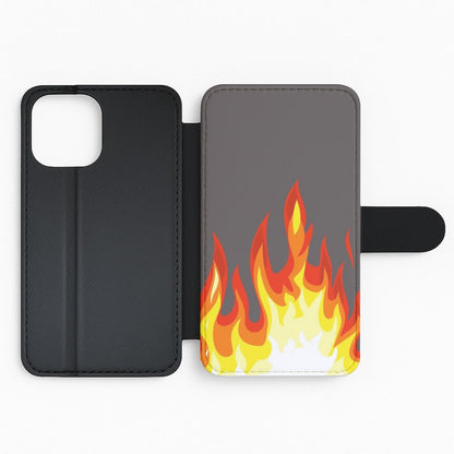 Grey Flame Flip Phone Case