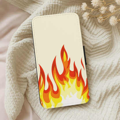 Cream Flame Wallet Phone Case