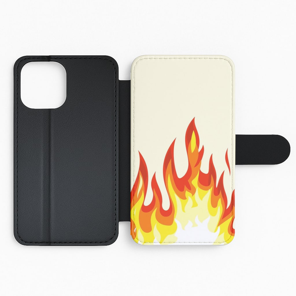 Cream Flame Flip Phone Case