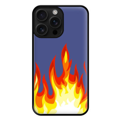 Dark Blue Flame Phone Case for iPhone 16 Pro Max