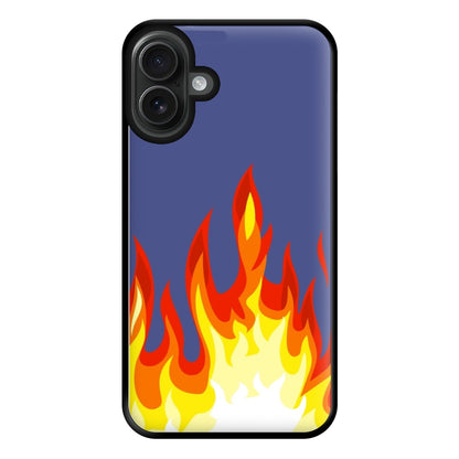 Dark Blue Flame Phone Case for iPhone 16 Plus