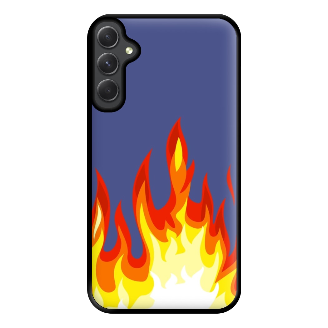 Dark Blue Flame Phone Case for Galaxy A34