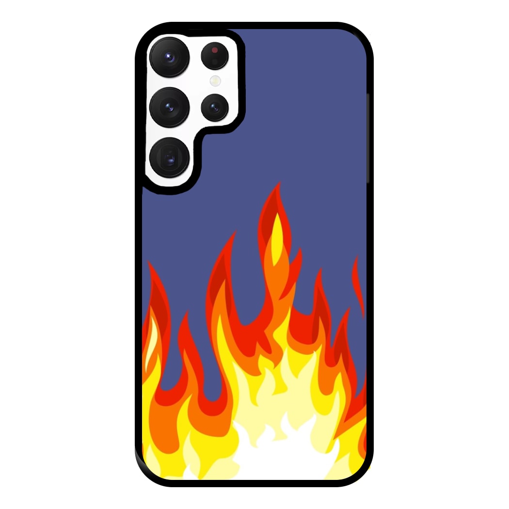 Dark Blue Flame Phone Case for Galaxy S22 Ultra