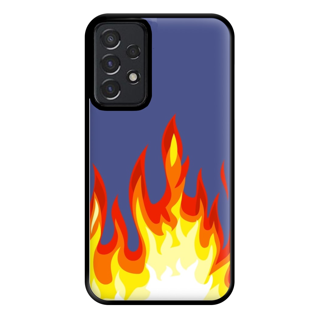 Dark Blue Flame Phone Case for Galaxy A52 / A52s