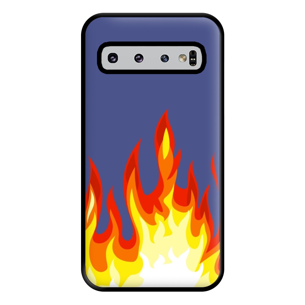 Dark Blue Flame Phone Case for Galaxy S10 Plus