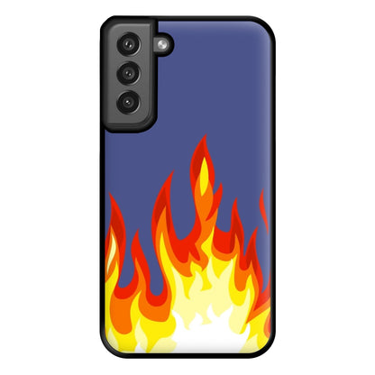 Dark Blue Flame Phone Case for Galaxy S21FE