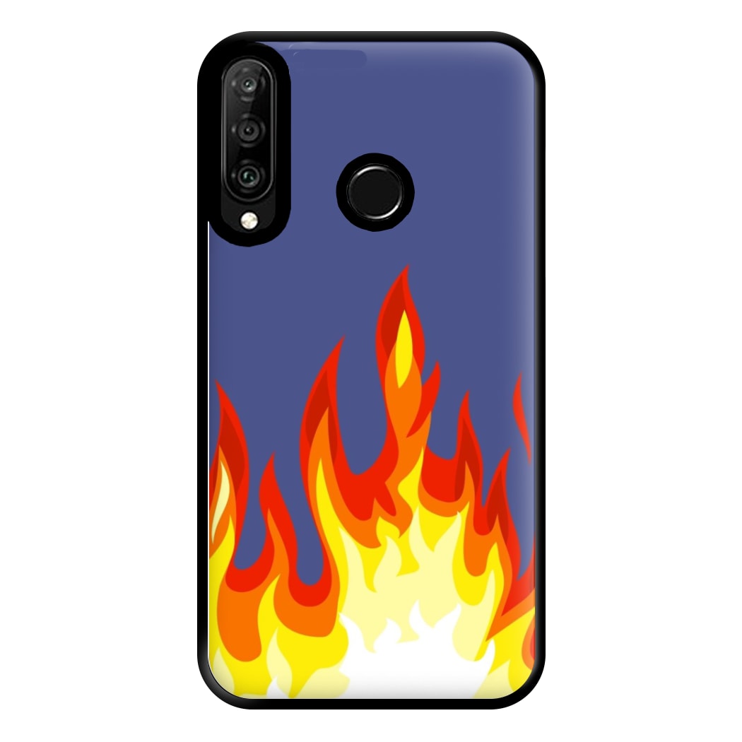 Dark Blue Flame Phone Case for Huawei P30 Lite