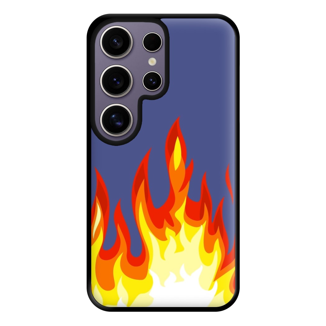 Dark Blue Flame Phone Case for Galaxy S25 Ultra