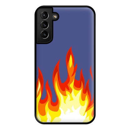 Dark Blue Flame Phone Case for Galaxy S21 Plus