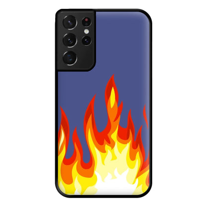 Dark Blue Flame Phone Case for Galaxy S21 Ultra