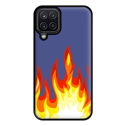 Dark Blue Flame Phone Case for Galaxy A12