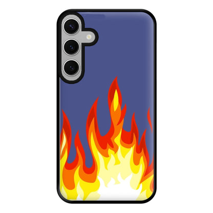 Dark Blue Flame Phone Case for Galaxy S24FE