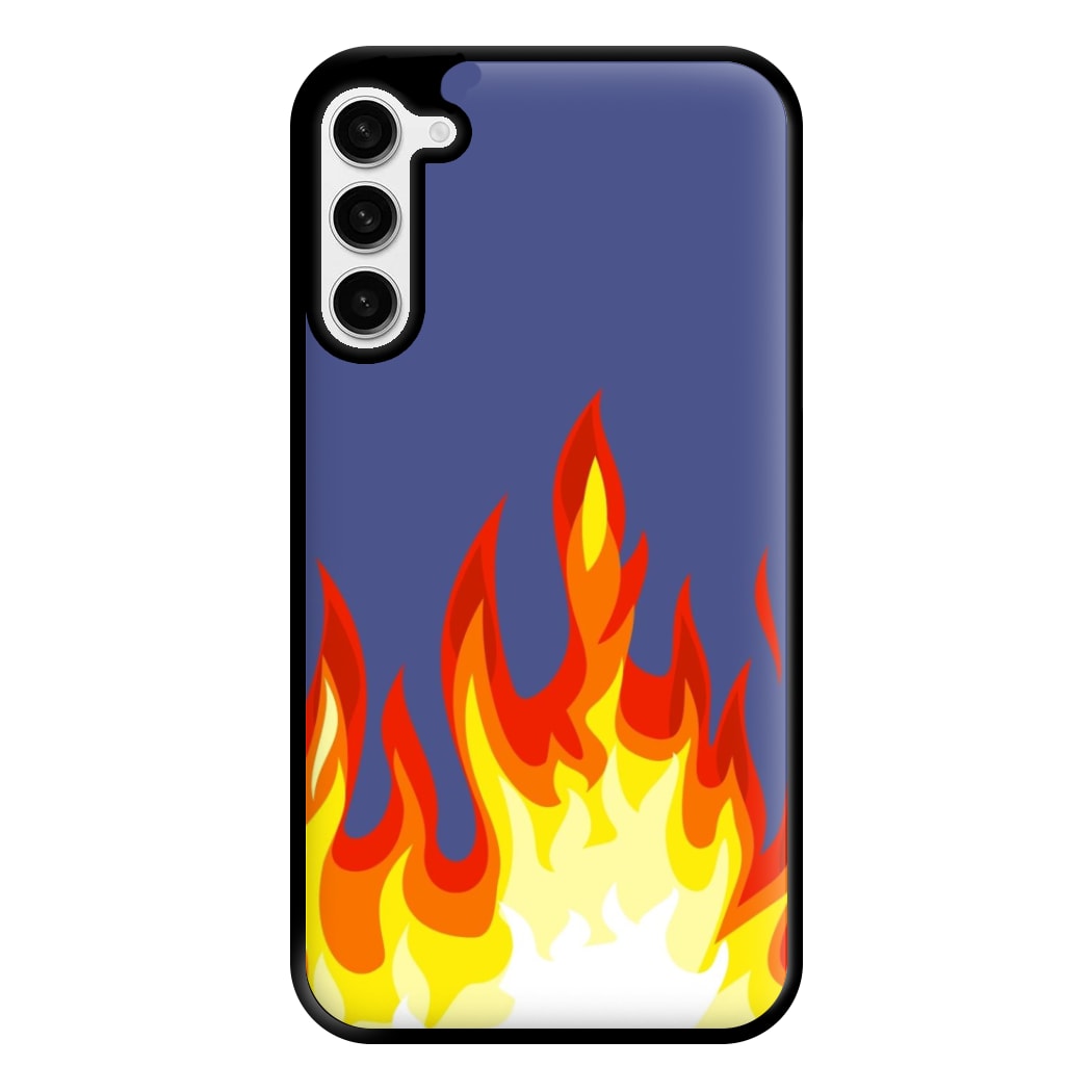 Dark Blue Flame Phone Case for Galaxy S23 Plus