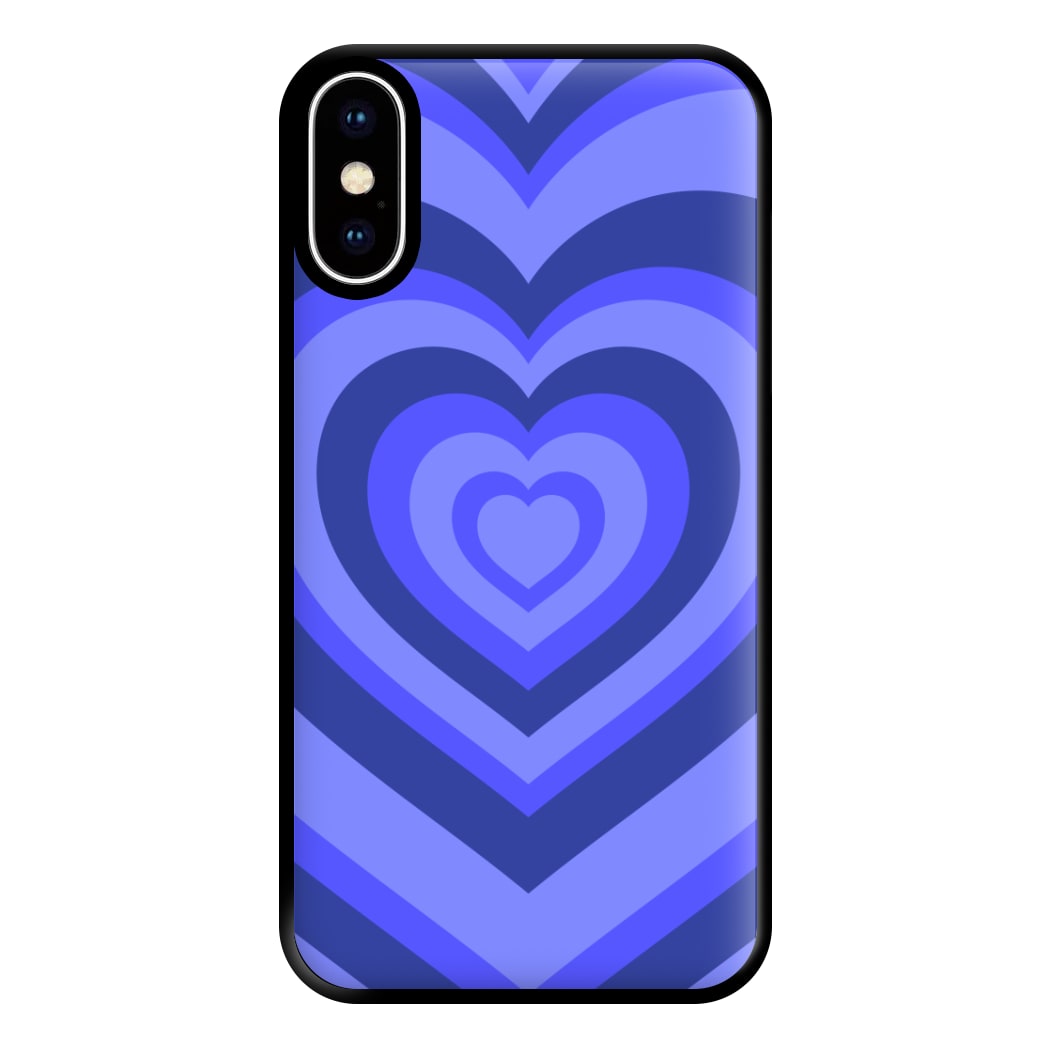 Blue - Colourful Hearts Phone Case for iPhone XS Max