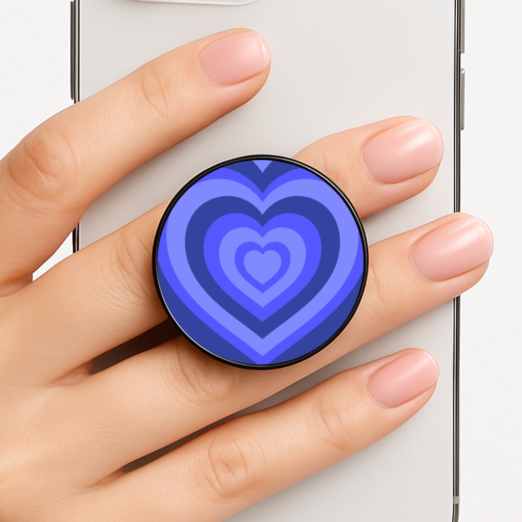 Blue - Colourful Hearts Phone Grip
