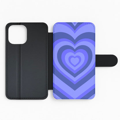Blue - Colourful Hearts Flip Phone Case