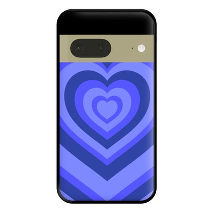 Blue - Colourful Hearts Phone Case for Google Pixel 7a