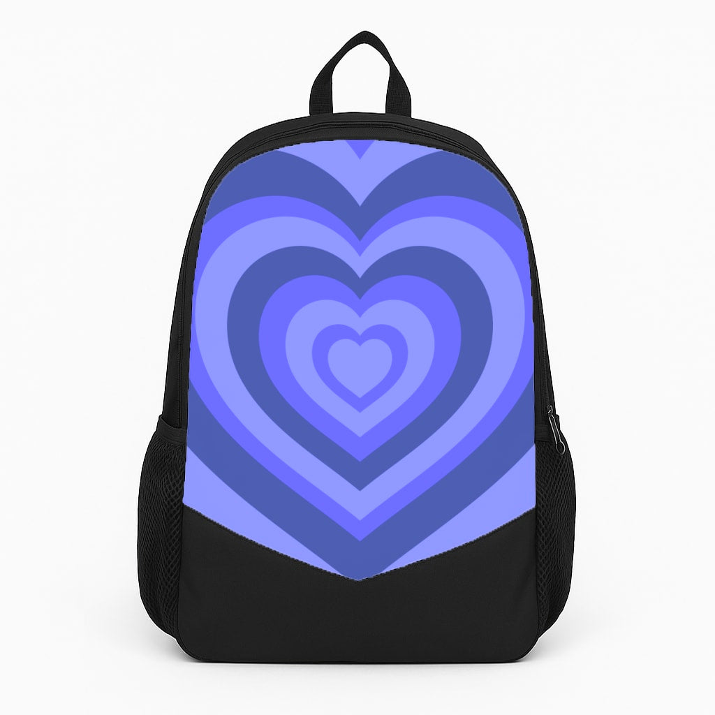 Blue - Colourful Hearts Large Backpack