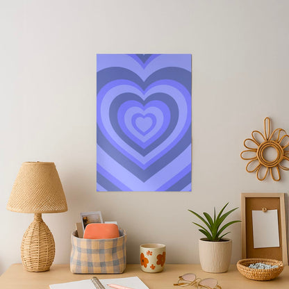 Blue - Colourful Hearts Art Print