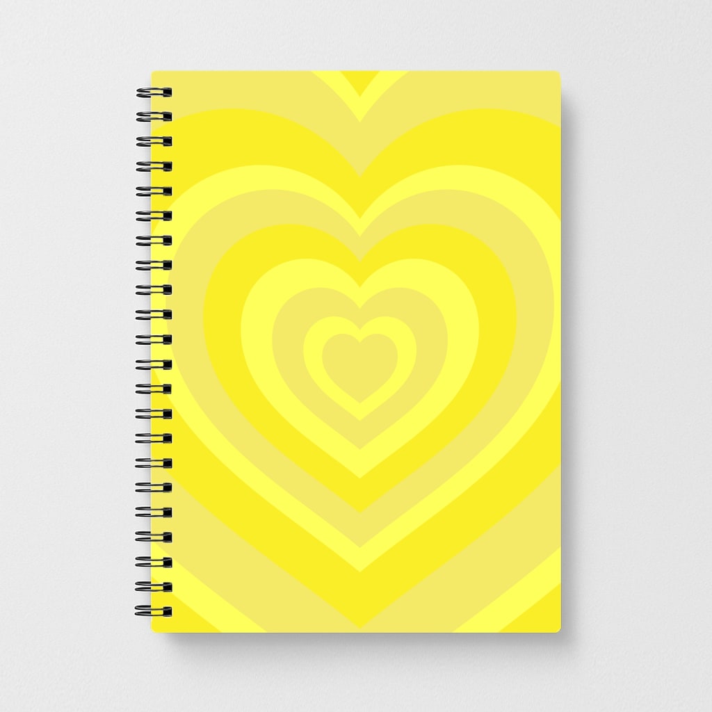 Yellow - Colourful Hearts Notebook