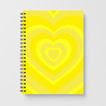 Yellow - Colourful Hearts Notebook