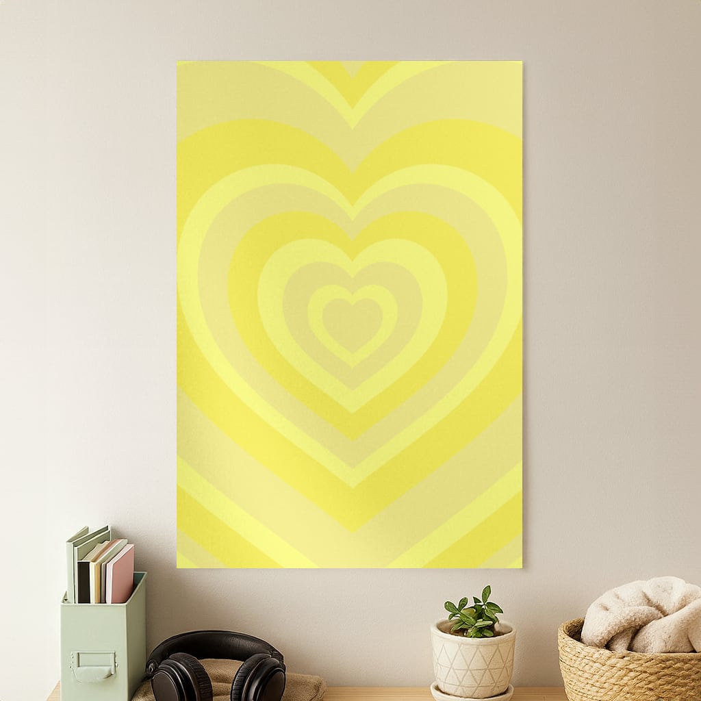 Yellow - Colourful Hearts Poster
