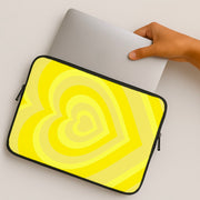 Yellow - Colourful Hearts Laptop Sleeve 2