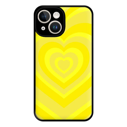 Yellow - Colourful Hearts Phone Case for iPhone 14