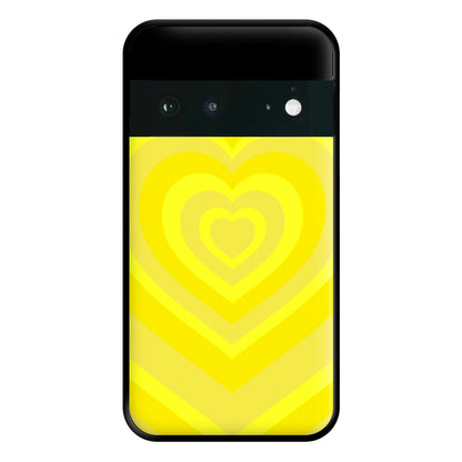 Yellow - Colourful Hearts Phone Case for Google Pixel 6a