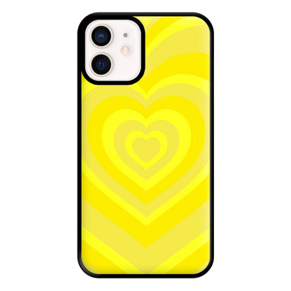 Yellow - Colourful Hearts Phone Case for iPhone 12 Mini