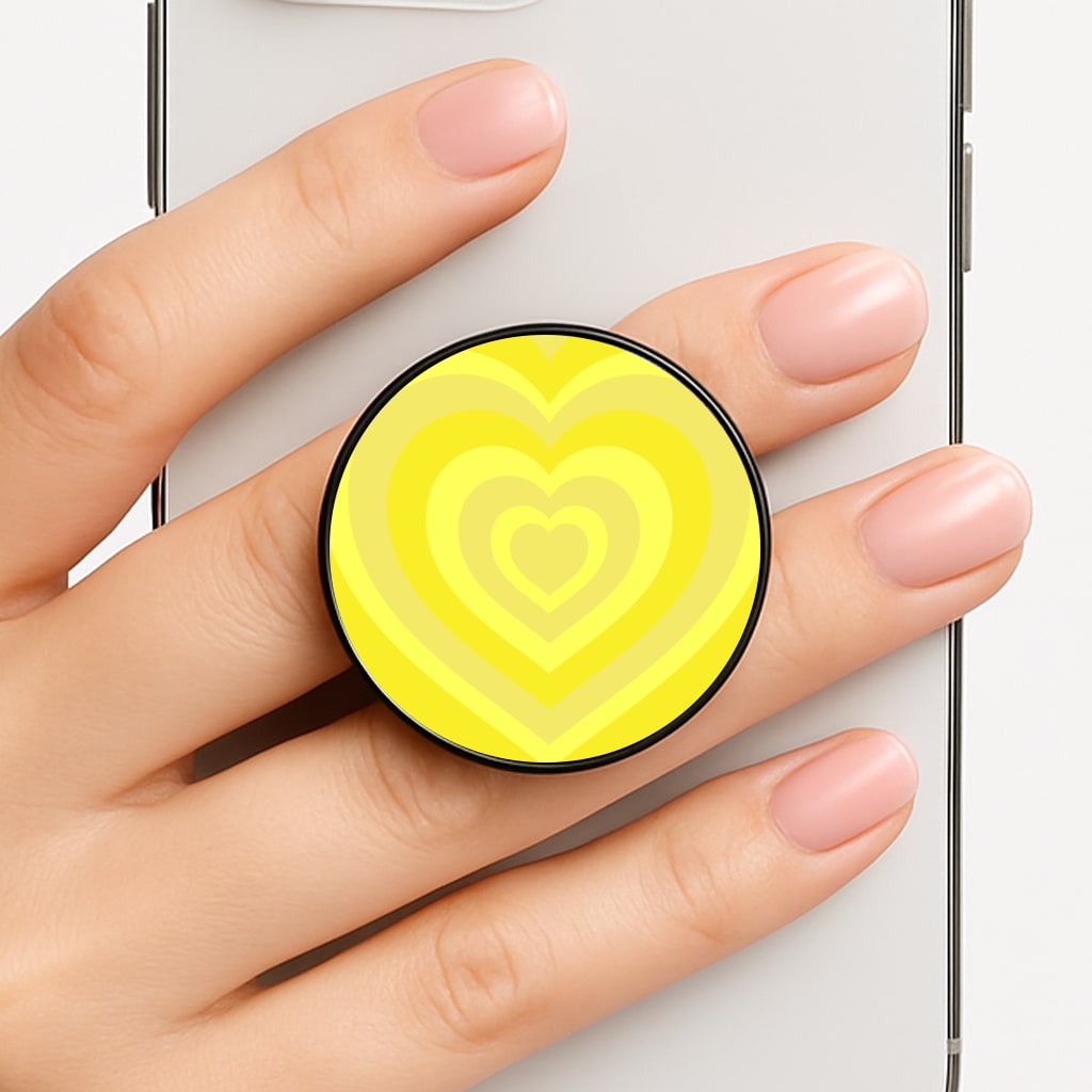 Yellow - Colourful Hearts Phone Grip
