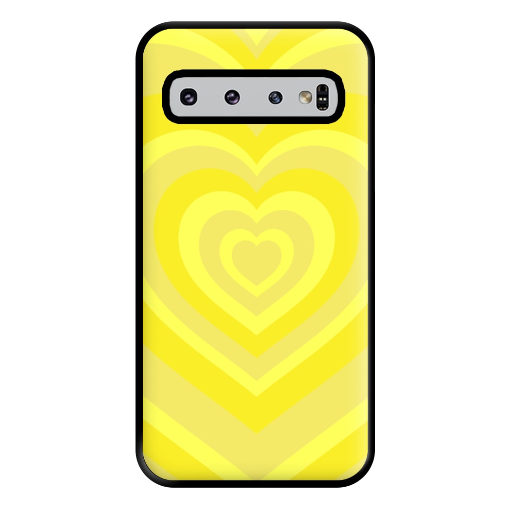 Yellow - Colourful Hearts Phone Case for Galaxy S10 Plus