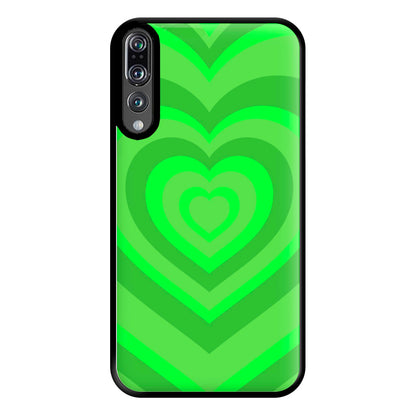 Green - Colourful Hearts Phone Case for Huawei P20 Pro